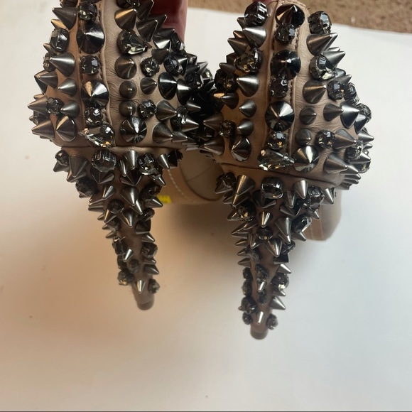 Sam Edelman Nude Spiked Leather Heels Size 6 - Picture 9 of 16